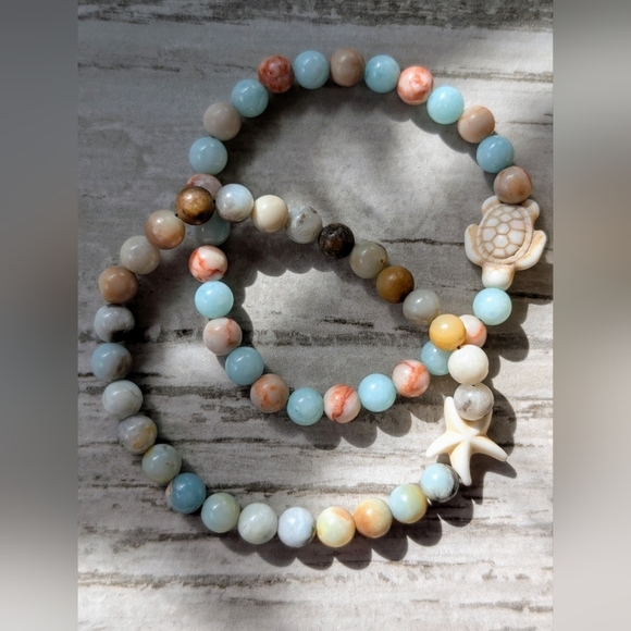 ʜᴀɴᴅᴄʀᴀғᴛᴇᴅ ɴᴀᴛᴜʀᴀʟ sᴛᴏɴᴇ ʙʀᴀᴄᴇʟᴇᴛ sᴇᴛ - Picture 3 of 5